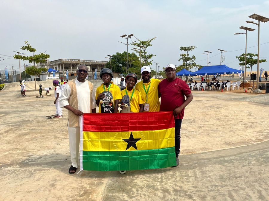 Ghana Skate athletes at the International Francophonie Skate Youth Championship, Cotonou